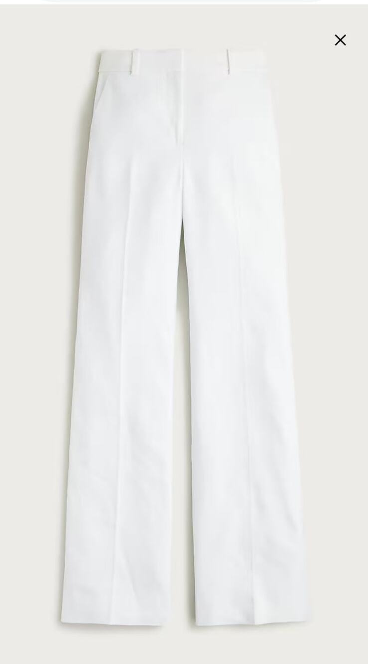 NWT J.Crew Peyton Pant in Stretch Linen White Size 6 Wide Leg High Rise
